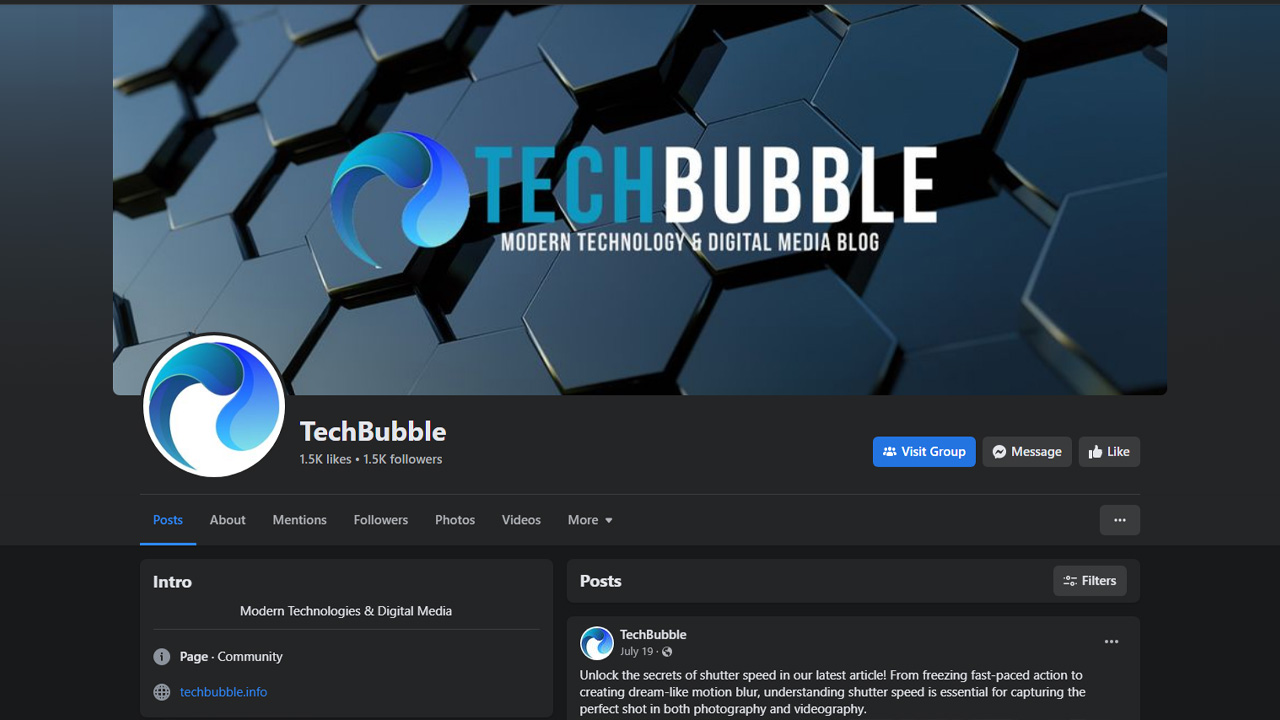 TechBubble Facebook Page Setup