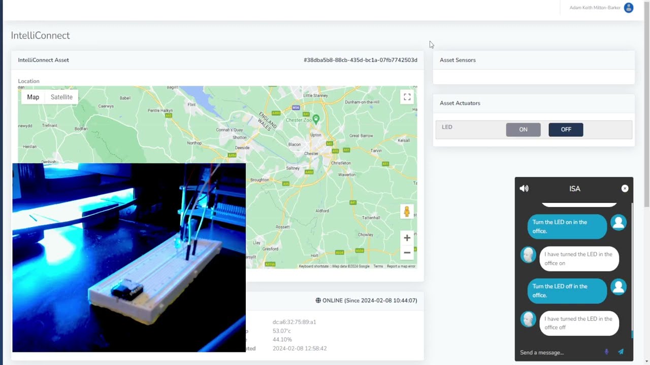 IntelliConnect IoT platform demonstration with the Intelligent Systems Assistant
